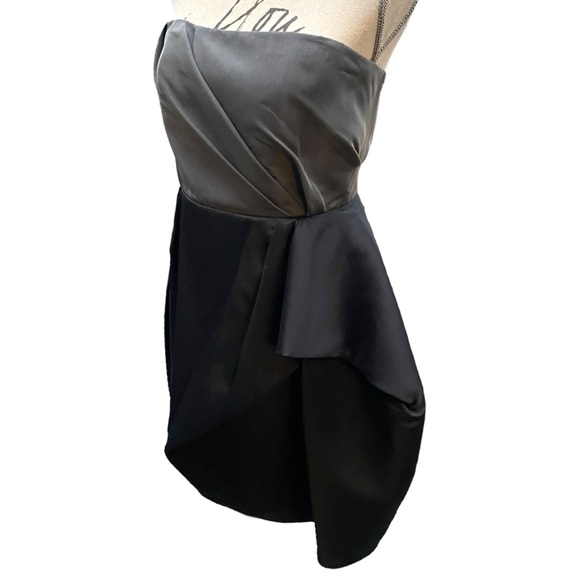 Lida Baday Grey/Black Silk Top Strapless Party Dress (4-6) - Picture 4 of 14